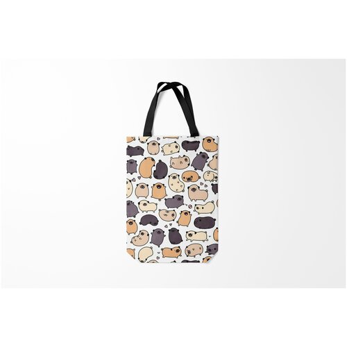 фото Сумка-шоппер / 31х42 см / собаки / мопс милые мопсы burnettie