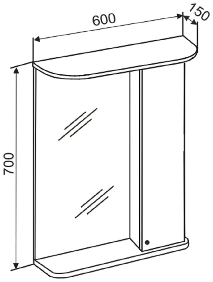 Зеркало-шкаф DORATIZ, 60х15х70 см, 2712.220 - фотография № 7