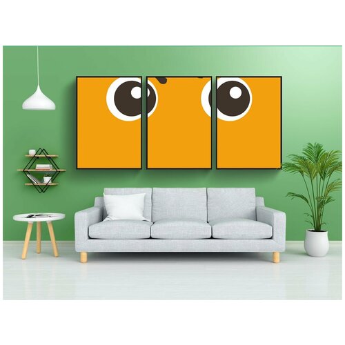 фото Набор модулных постеров для интерьера "грустно, несчастный, улыбка" 60x90 см. в тубусе, без рамки lotsprints