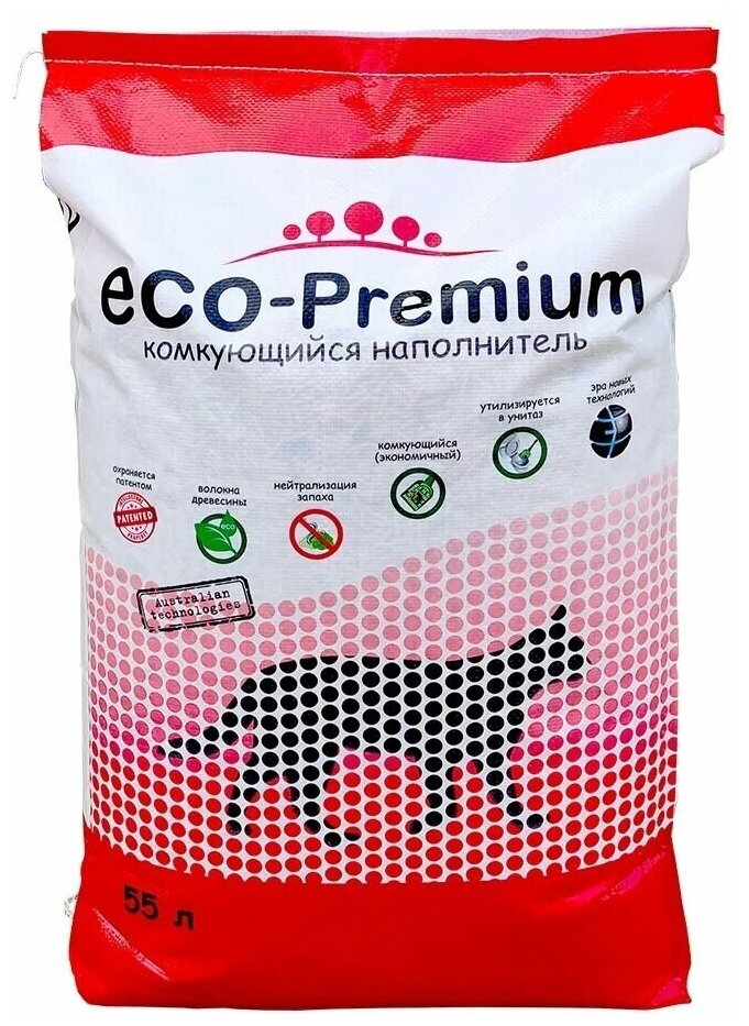 Комкующийся наполнитель ECO-Premium Green 55 л