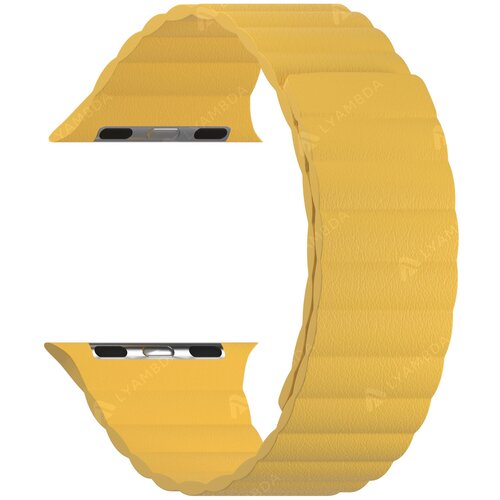 Кожаный ремешок для Apple Watch 38/40/41 mm LYAMBDA POLLUX DSP-24-40-YL Yellow универсальный кожаный ремешок для часов 22 mm lyambda pollux dsp 15 22 yl yellow