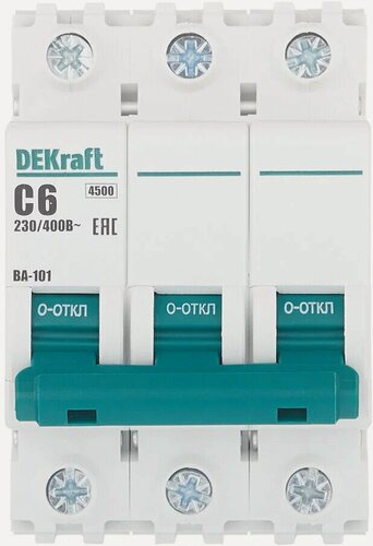 Изображение товара Автоматический выключатель DEKraft ВА-101 (C) 4,5kA 6 А