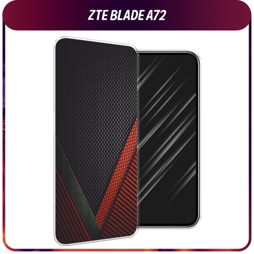 Силиконовый чехол на ZTE Blade A72/V40 Vita / ЗТЕ Блэйд А72/V40 Вита Красный карбон силиконовый чехол на zte blade a72 v40 vita зте блэйд а72 v40 вита совет свой себе посоветуй прозрачный