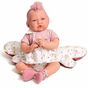 Кукла младенец испанская ANTONIO JUAN Валерия на подушке, 42 см, мягконабивная 33224