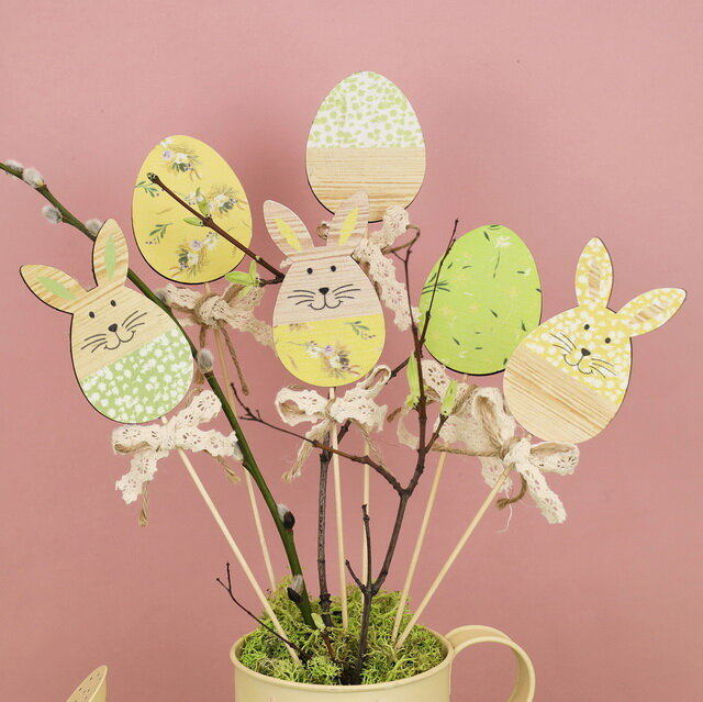 Kaemingk Пасхальные украшения на палочке Easter Style 30 см, 6 шт *