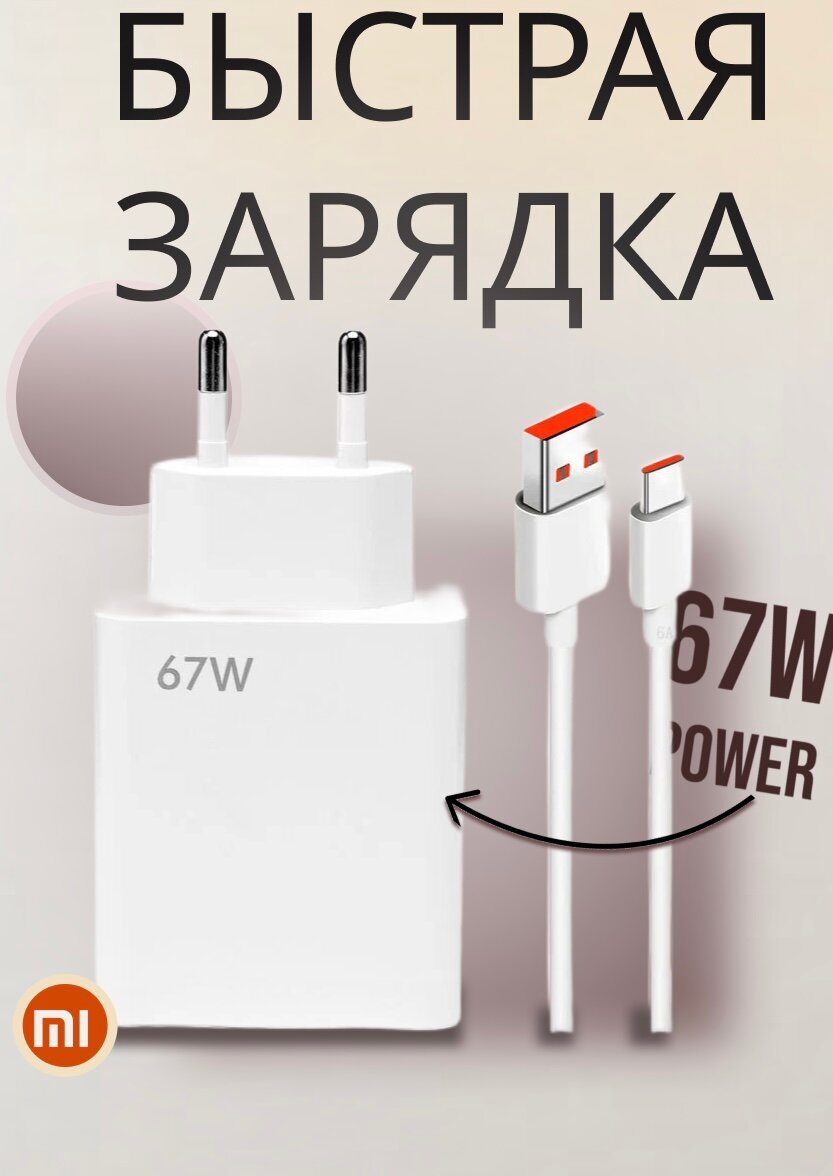 Сетевое зарядное устройство Type-C с быстрой зарядкой 67 W