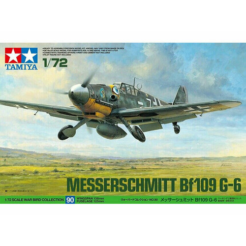 60790 Tamiya Немецкий истребитель MesserschmittBf-109G-6 (1:72) сборная модель combat set истребитель низкоплан bf109g 10 и спитфайр mk v