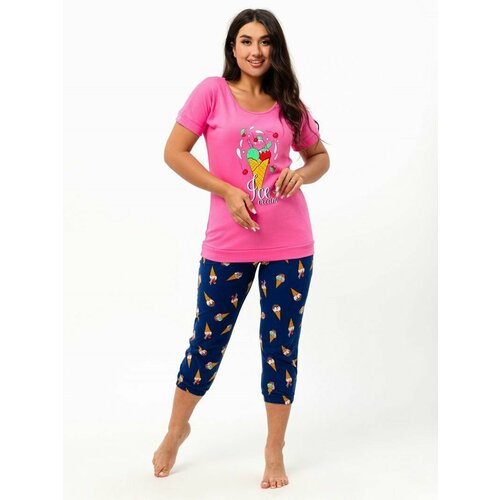 фото Пижама с иголочки, размер 50, розовый, синий