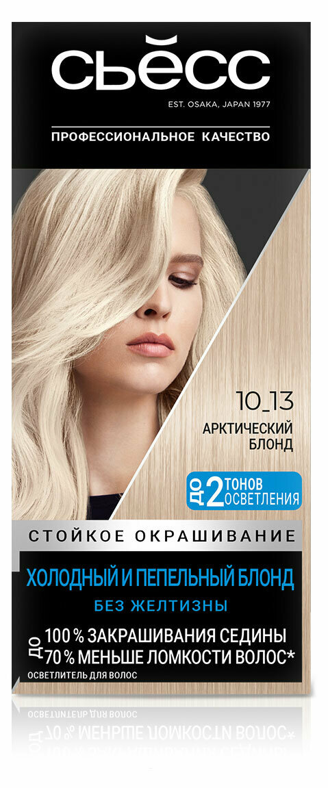 Крем-краска для волос «Сьёсс» Color стойкая Арктический блонд 10-13, 115 мл