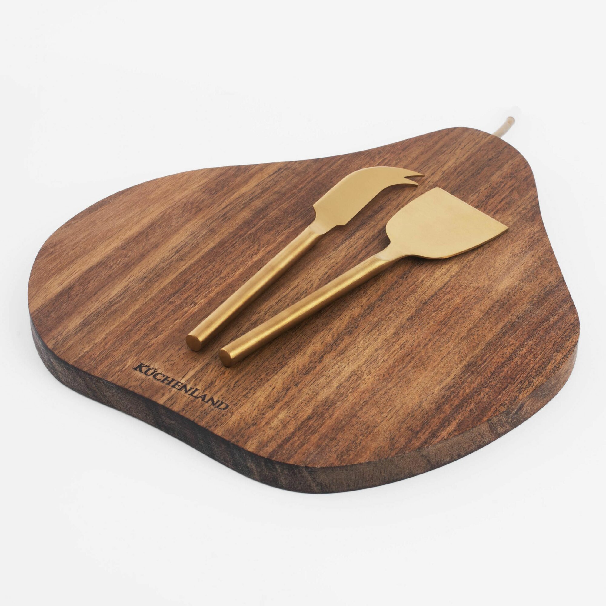 фото Блюдо сервировочное, 21х27 см, с ножом, дерево/металл, Черепаха, Noble tree