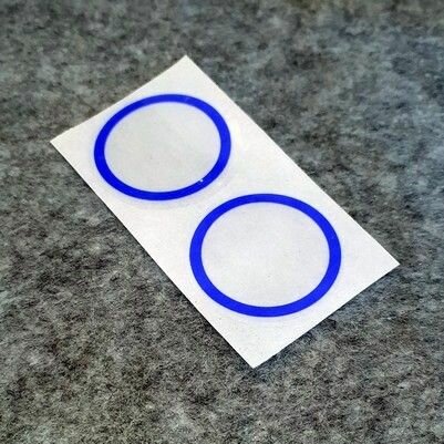 Курсор статик 36 мм прозрачный с синим ободком (10 шт) — фото 1