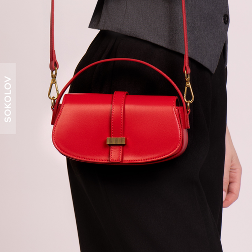 Сумка багет SOKOLOV, красный сумка багет повседневная регулируемый ремень черный