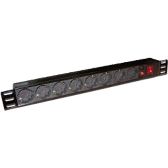 Блок розеток Lanmaster TWT-PDU19-10A8P 8шт, 1U, 19"