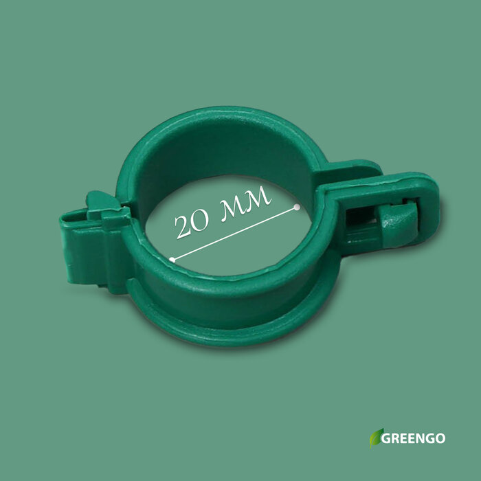 Greengo Клипса садовая, d = 20 мм, набор 100 шт, зелёный, Greengo