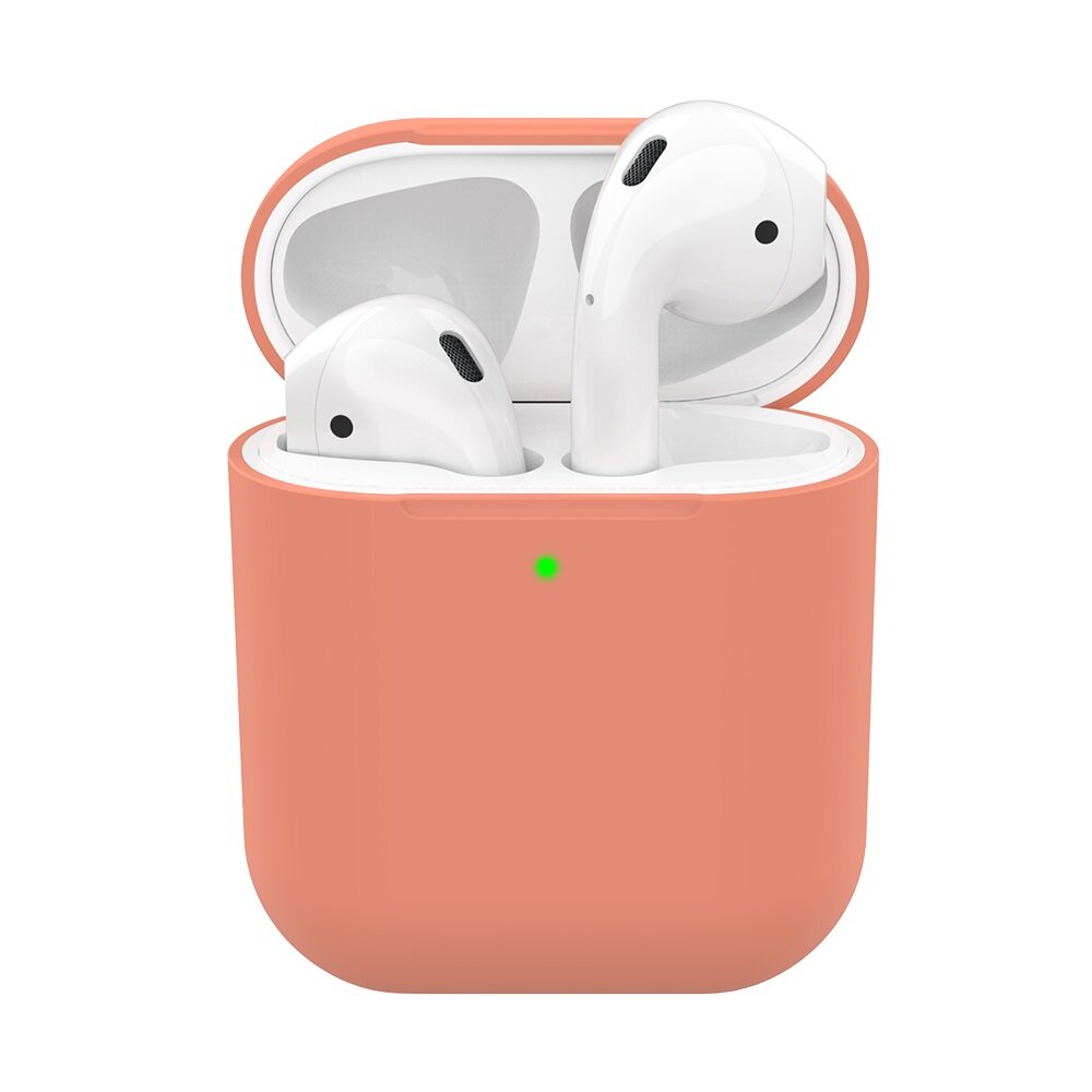 Силиконовый чехол Deppa Ultra Slim для AirPods 1/2, персиковый