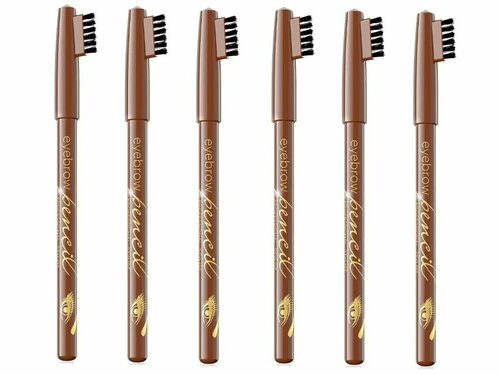 Eveline Cosmetics Карандаш для бровей Eyebrow pencils, оттенок soft brown, 5г - 6 штук