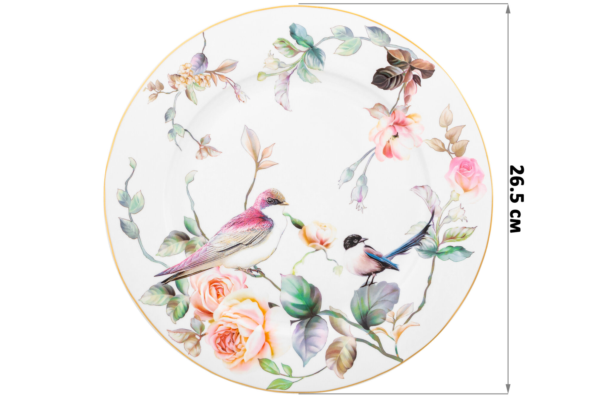 Набор 2-х тарелок 26,5х26,5х2 см Elan Gallery Певчие птички