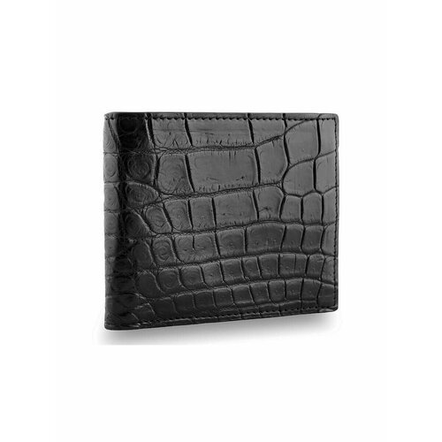 Кошелек Exotic Leather kk-536, черный кошелек из брюшной кожи крокодила