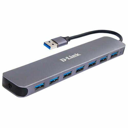 usb концентратор d link dub 1370 b2a разъемов 7 серый 7-port USB3.0 Hub D-Link DUB-1370