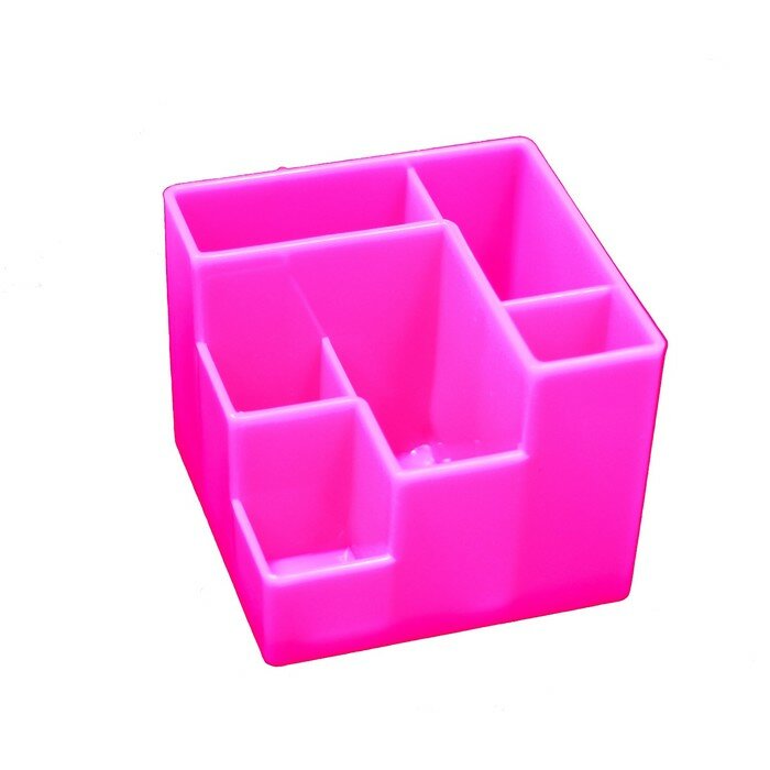 Подставка-органайзер для канцелярии 6 отделений цвет розовая (комплект из 6 шт)