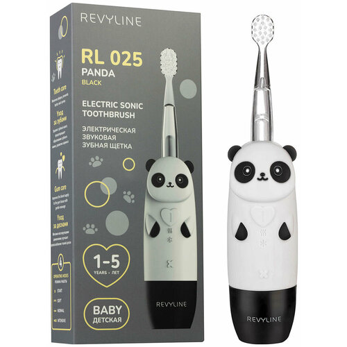 Электрическая зубная щетка Revyline RL 025 Baby Panda, черная