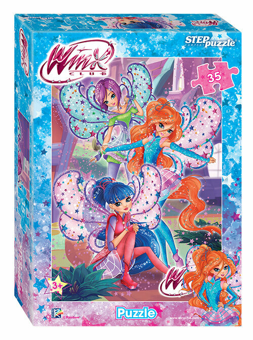 Детский пазл "Winx", игра-головоломка паззл для детей, Step Puzzle, 35 деталей мозаики