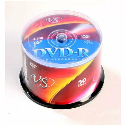 Носители информации DVD-R, 16x, VS, Cake/50, VSDVDRCB5001 оптический диск dvd r vs 4 7gb 16x cake box 50шт vsdvdrcb5001