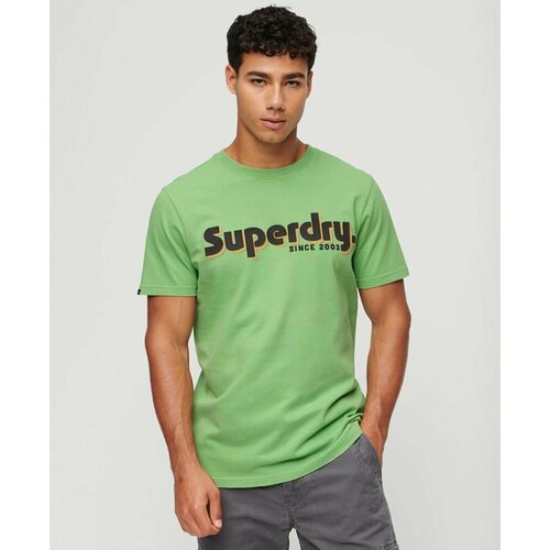 Футболка Superdry TERRAIN LOGO CLASSIC T SHIRT, размер XL, зеленый, черный