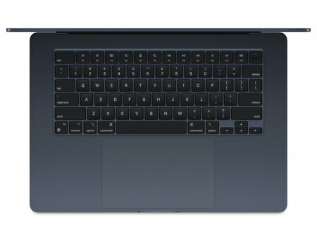 15.3" Ноутбук Apple MacBook Air 15 2024 2880x1864, Apple M3, RAM 8 ГБ, SSD 256 ГБ, Apple graphics 10-core, macOS, MRYU3LL/A, midnight, английская раскладка — фото 1