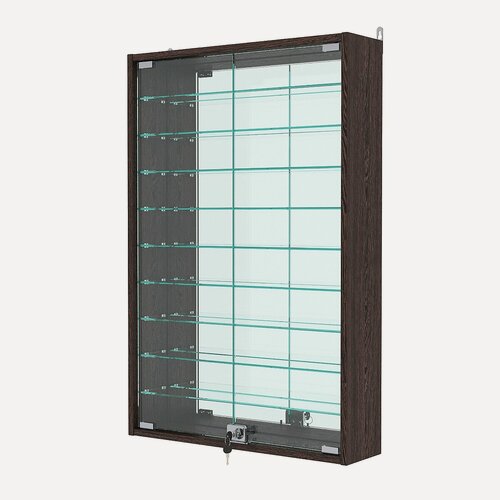 Изображение товара Витрина настенная №2-6А с зеркалом, Дуб Венге. Производитель товара - компания Westcom.