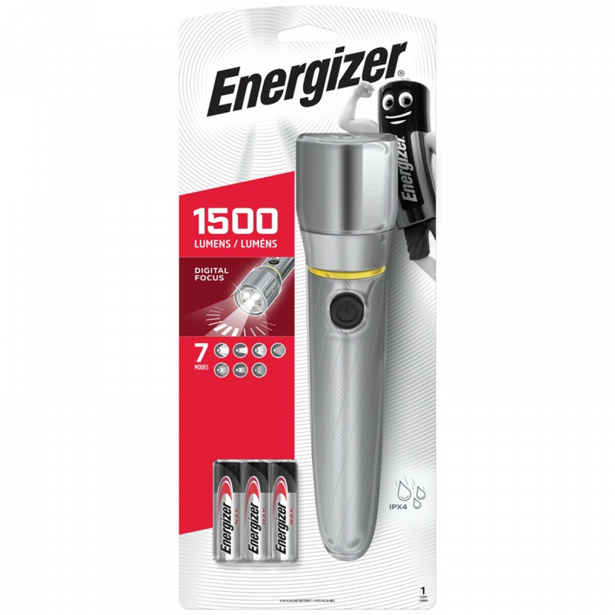 Фонарь ENRGIZER Metal Vision HD 6AA светодиодный алюминиевый