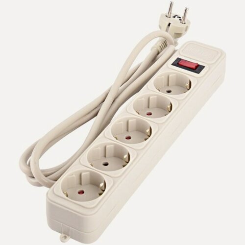 Изображение товара Сетевой фильтр Perfeo "REAL POWER", 3500W, 3,0м, 5 розеток, тройная защита, серый.