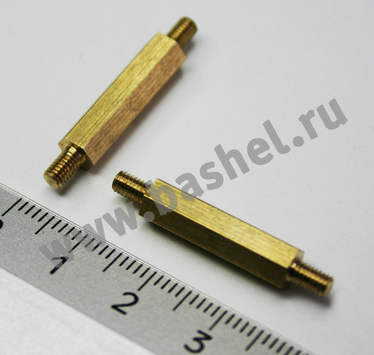 PCHNN-20, Стойка для печатных плат, шестигранная, 20 мм, М3, латунь