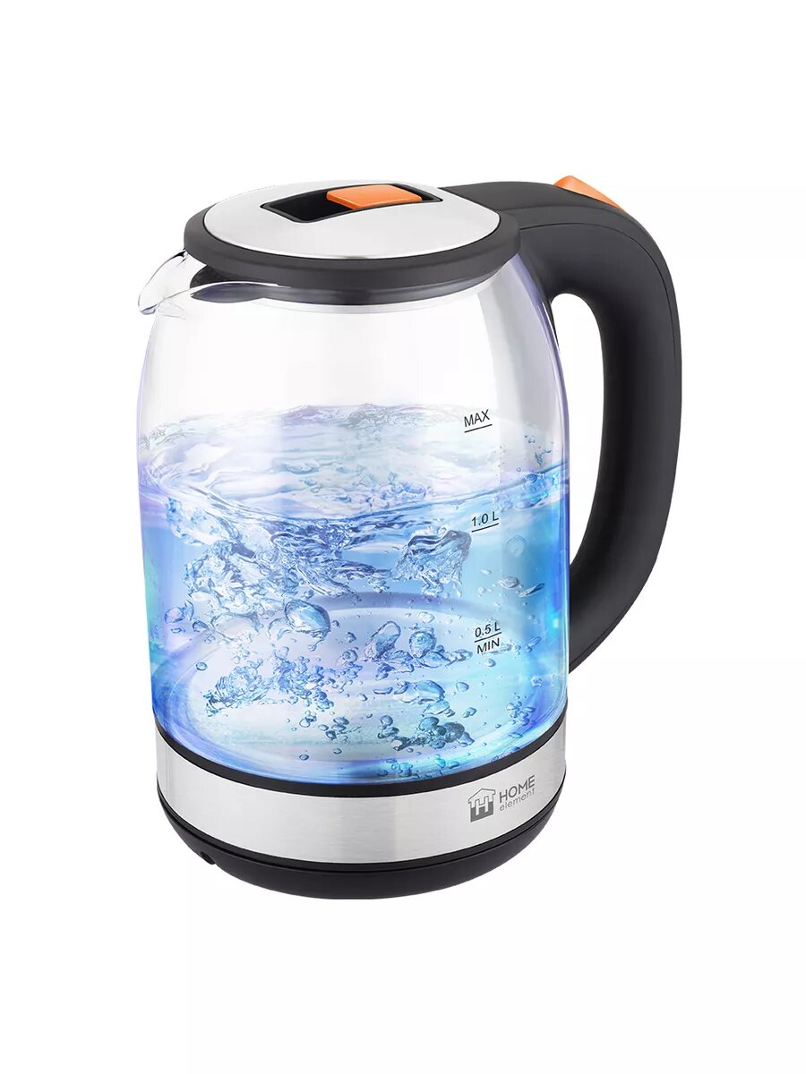 Электрический чайник HOME ELEMENT HE-KT2302 темный янтарь стеклянный 2л