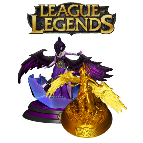 Моргана из League Of Legends! Сборная золотая статуэтка 25 см с магнитным стендом! Лига легенд. золотистый