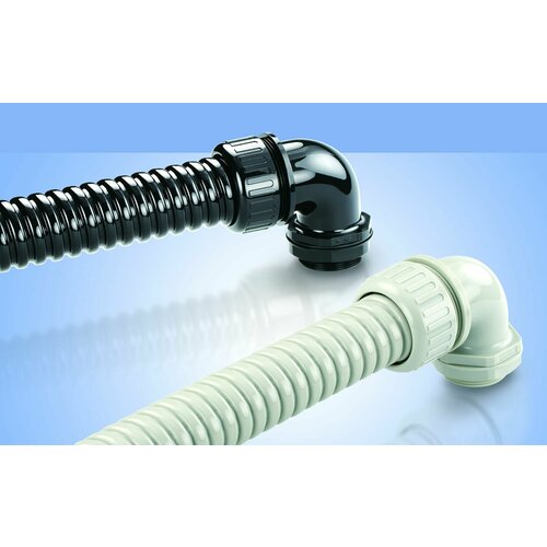 S-MGS16-E-15B Муфта вводная угловая для металлорукава диаметром 16 мм, AVC, цвет черный