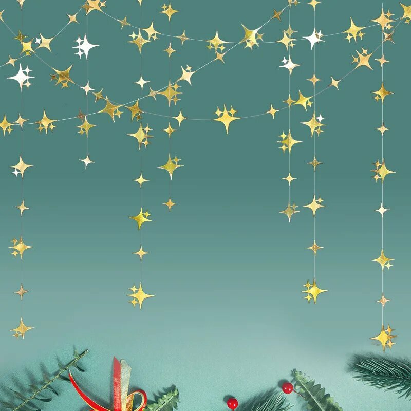 Бумажная гирлянда со звездами MOONBIFFY 4M4 Gold