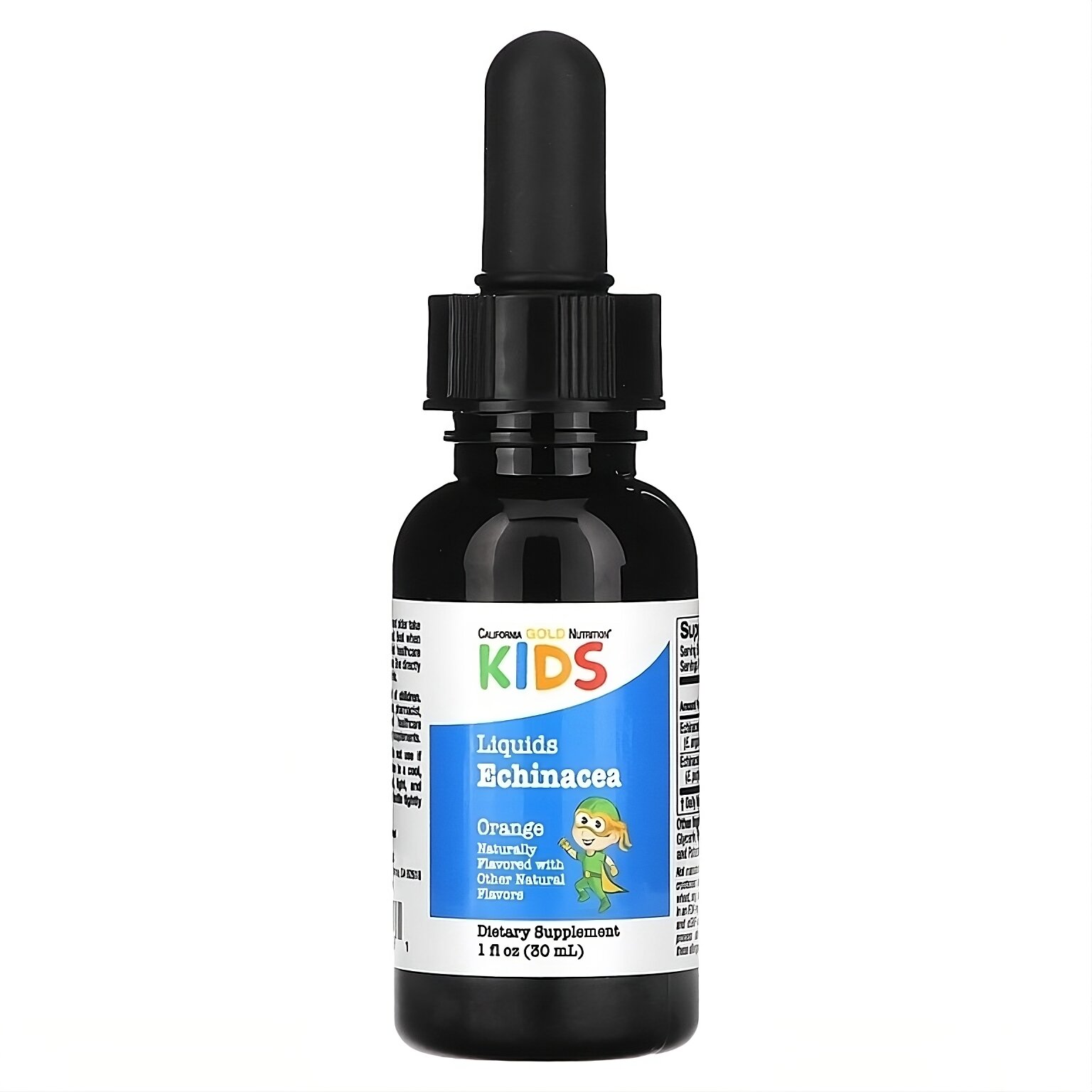 California Gold Nutrition, Жидкая эхинацея для детей, без содержания алкоголя, натуральный апельсин,30 ml