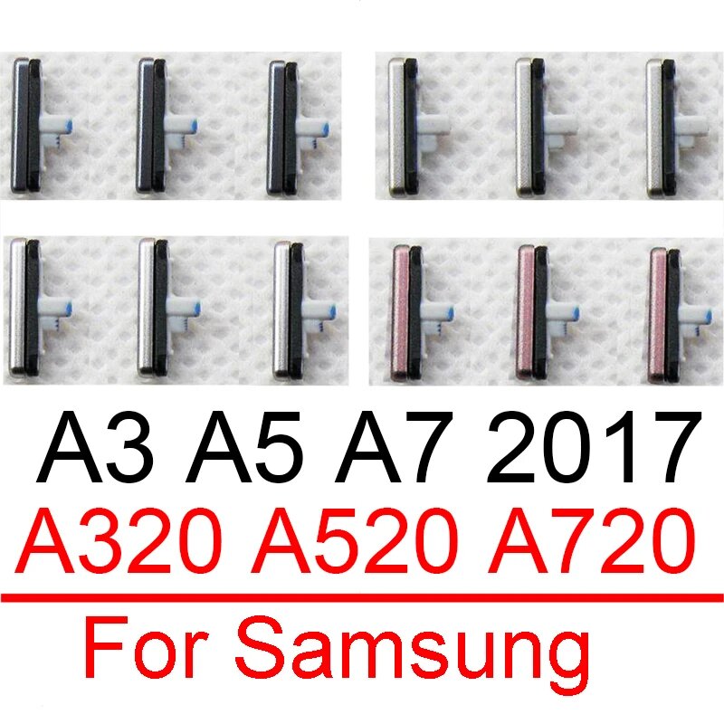 Боковая кнопка громкости для Samsung Galaxy A3, A5, A7 2017, A320, A520, A720, 3 шт, Gold — фото 1