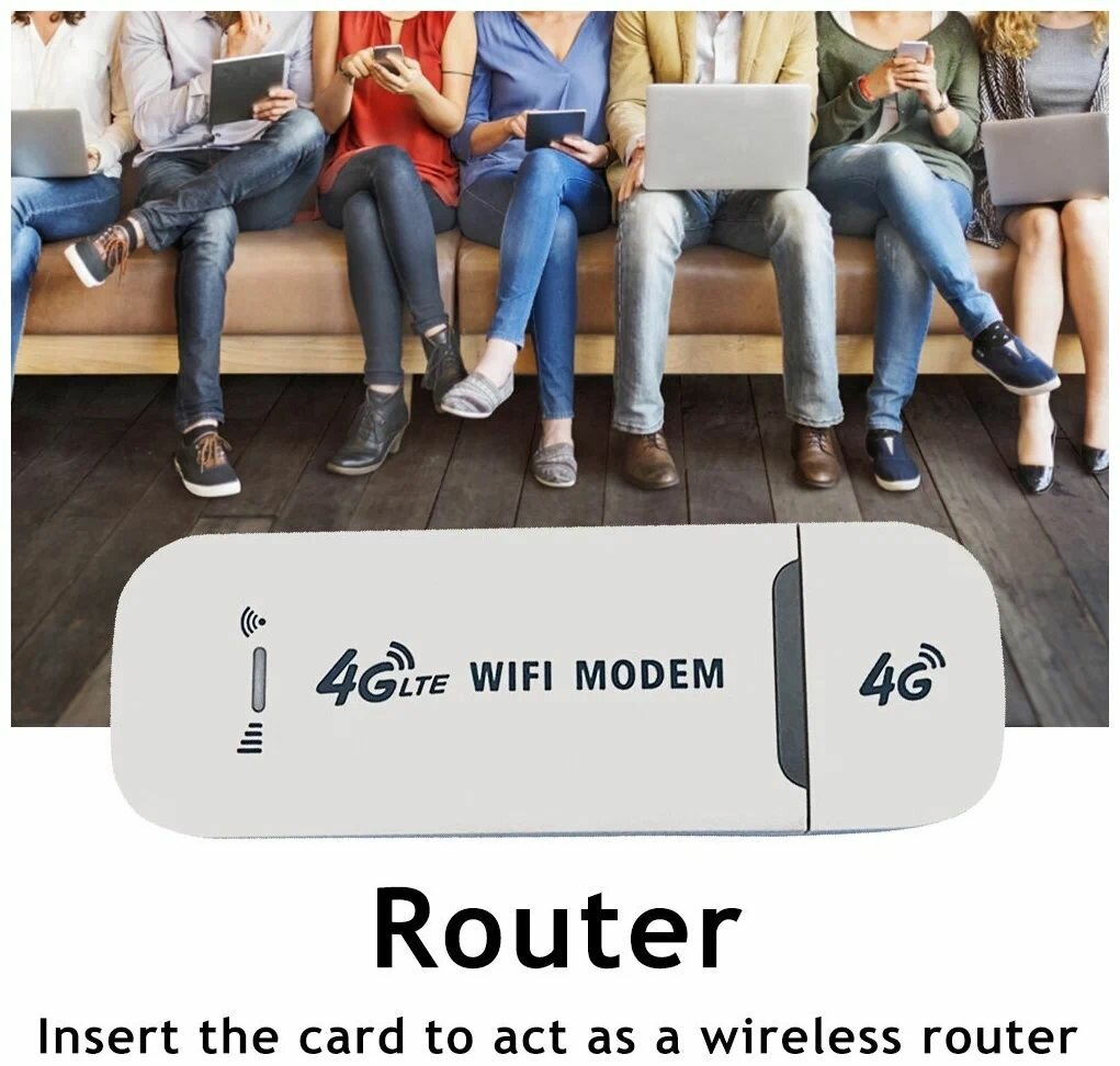Модем роутер 4G LTE / USB модем, с раздачей интернета на любые устройства, 150Мбит — фото 1
