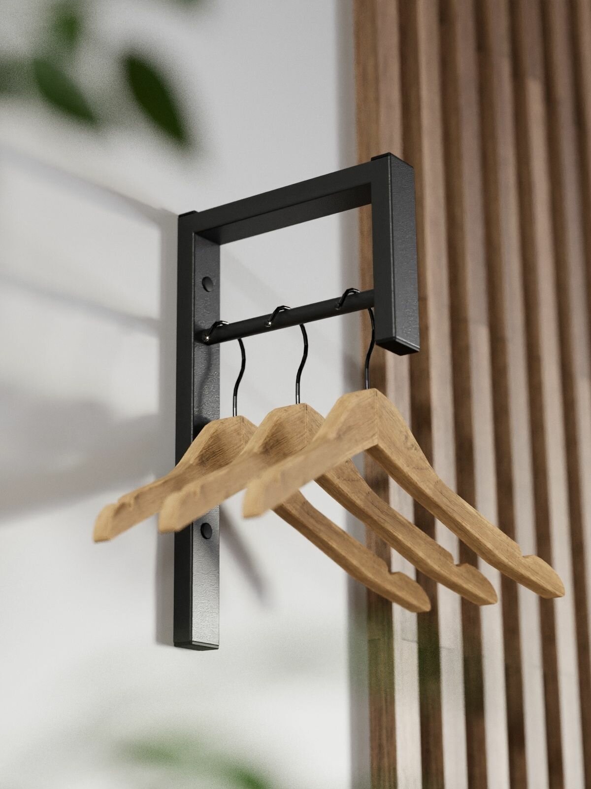 Настенная вешалка IamLoft, для плечиков, металл, черная, 38x21x0.2 см