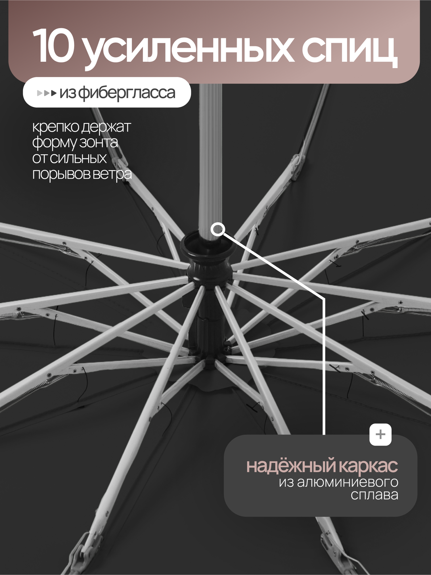 Зонт ARDECO, черный — фото 1