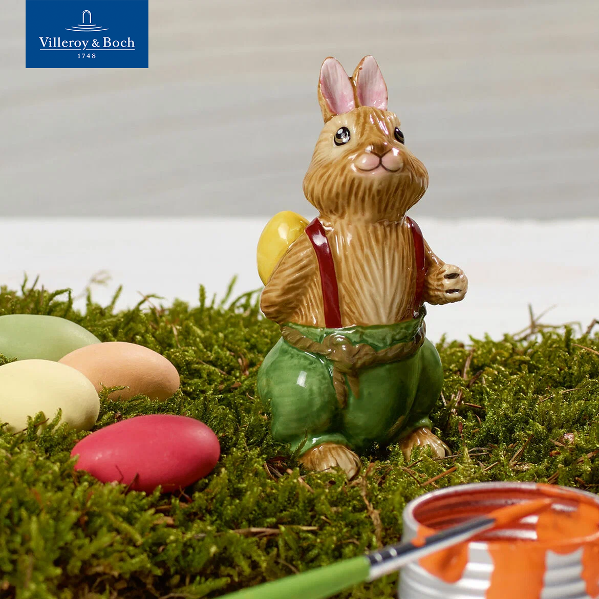 Декоративная фигурка 8 см, "Пасхальный кролик Пол", Bunny Family, Villeroy & Boch, Премиум-Фарфор