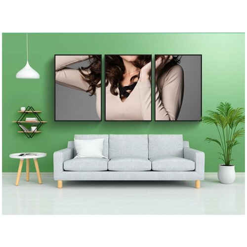 фото Набор модулных постеров для интерьера "девушка, красивый, женщина" 60x90 см. в тубусе, без рамки lotsprints