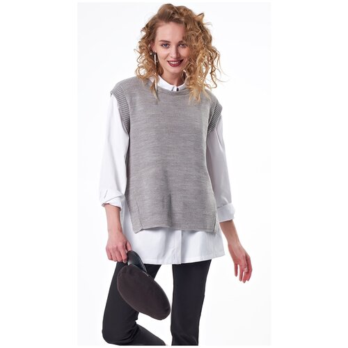 фото Жилет fly, размер 46, меланж светло-серый