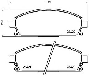 Дисковые тормозные колодки передние Textar 2342001 для Nissan, Acura, Infiniti, Honda, Isuzu (4 шт.)