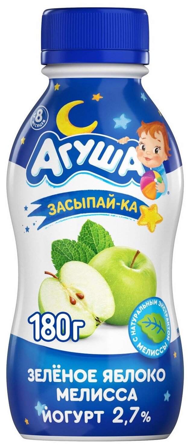 180Г ПИТ/йогурт 2.7% агуша ЯБЛ