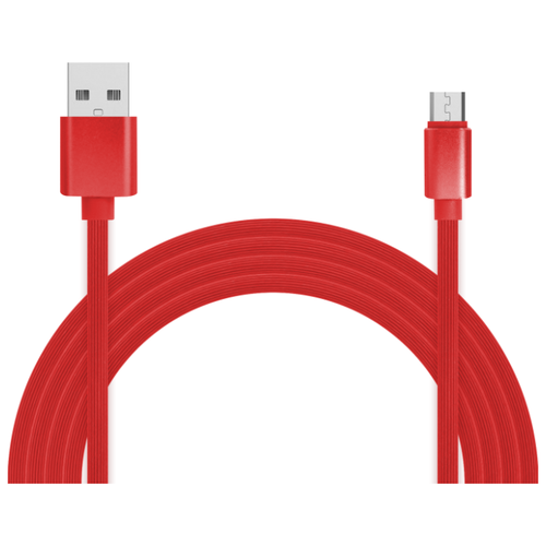 Кабель для зарядки и передачи данных JA-DC24 2м красный (в TPE оплётке, USB2.0/micro USB, поддержка QC 3.0, пропускная способность 2A) кабель usb 2 0 тип a b micro wireworld chroma 8 usb 2 0 a to micro 1 0m