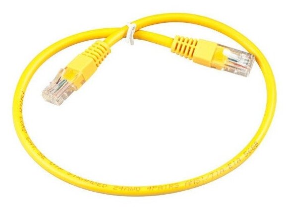 Патч-корд ExeGate UTP-RJ45-RJ45-5e (EX258671RUS), 1 м, 1 шт, желтый