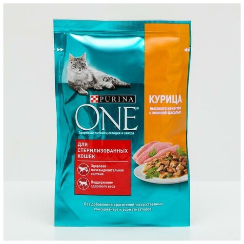 Влажный корм Purinа one для стерилизованных кошек, курица/фасоль, 75 г (26 шт)